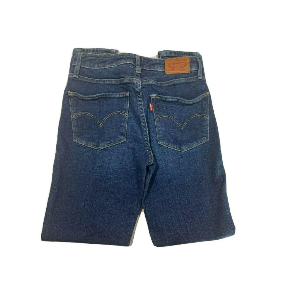 Womens Levis 721 High Rise Skinny Jeans Blue Denim